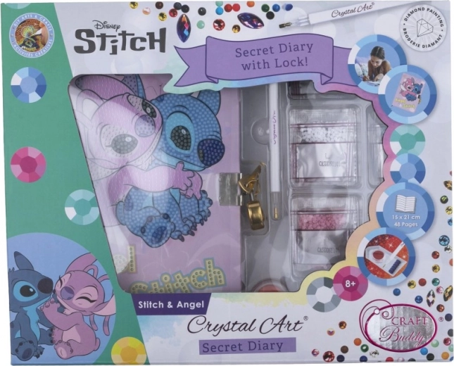 Carnet verrouillable Crystal Art Stitch et Angel A5
