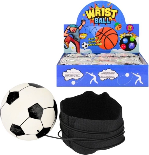 Balle de football avec élastique pour le poignet