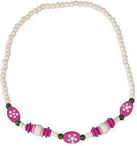 Collier pour enfant en perles de bois – blanc