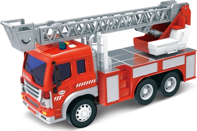 Camion de pompiers avec échelle et effets lumineux et sonores