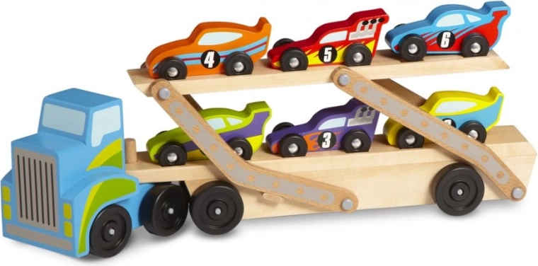 Camion porte-voitures en bois