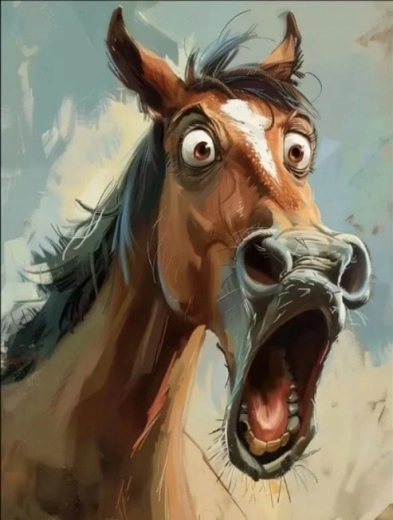 Norimpex peinture par numéros Cheval surpris – visage amusant 40 × 50 cm