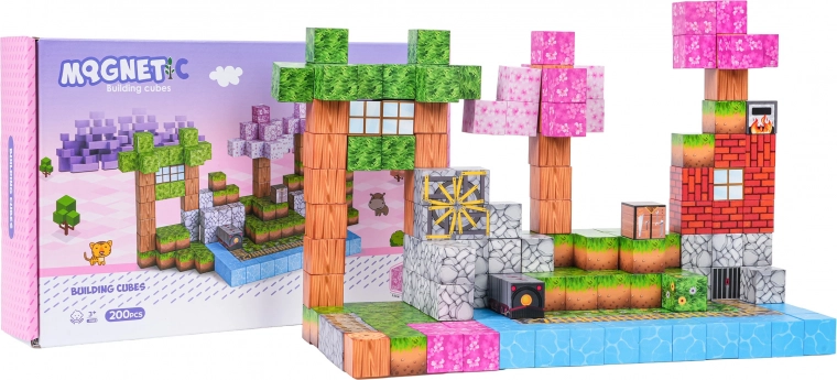 Blocs magnétiques 3D pour enfants, set de construction 200 pcs