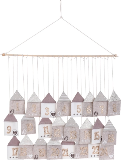Calendrier de l’Avent suspendu en feutrine 70 × 60 cm
