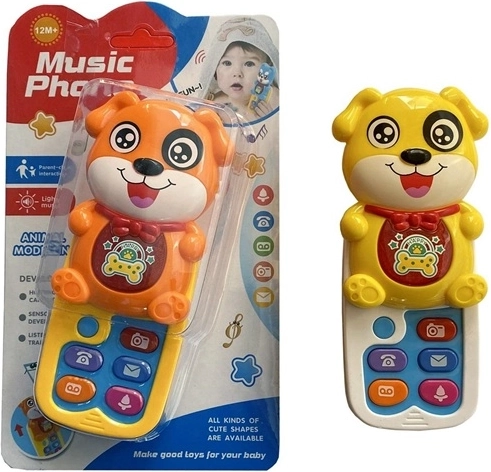 Téléphone musical pour enfants en forme de chien - 1 pièce