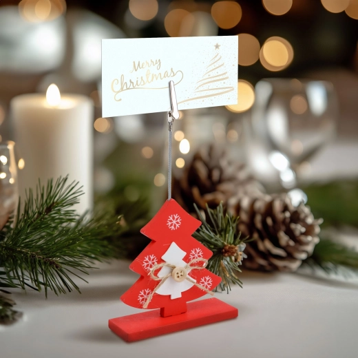 Porte-étiquette de Noël avec pince en forme de sapin