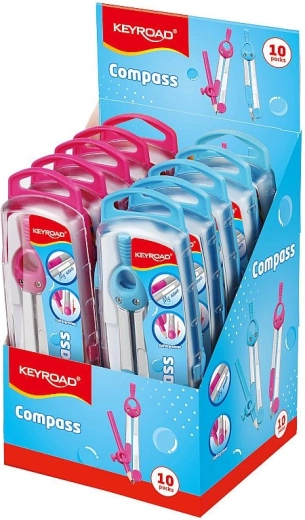 Compas KEYROAD Jelly Bean en étui, kit pour tracer des cercles précis