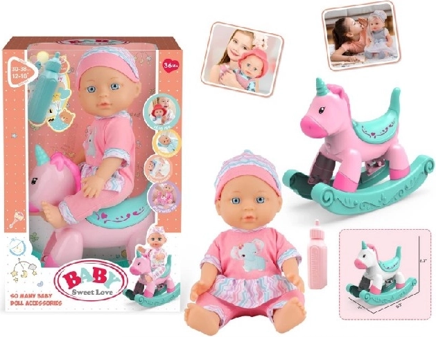 Poupée bébé Baby Sweet Love avec cheval à bascule