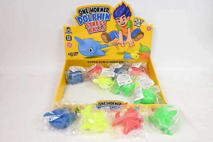 Dauphin antistress à presser – présentoir 12 pcs