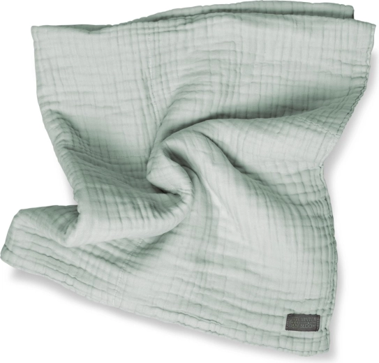Vinter & Bloom couverture en mousseline layered organic sage green