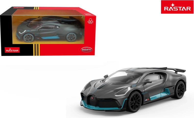 Voiture miniature en métal Bugatti Divo 1:43 grise Rastar - 1 pièce