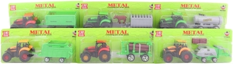 Tracteur en métal avec remorque