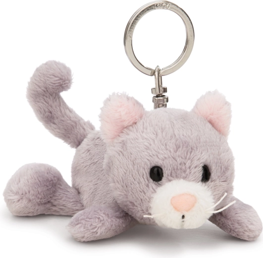 Porte-clés NICI chat gris couché Green 10 cm