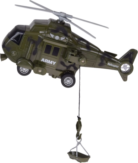 Hélicoptère avec rotor et treuil de sauvetage