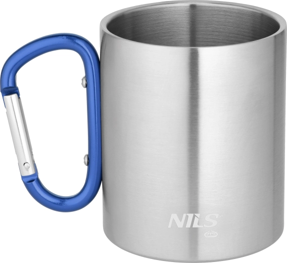 Mug de camping Nils Camp avec mousqueton 300 ml bleu