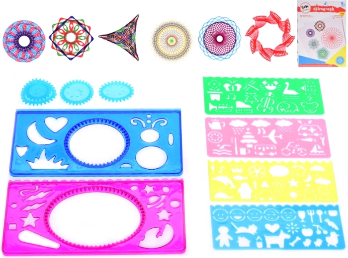 Inspiro kit créatif – bloc et pochoirs en plastique pour motifs spiraux