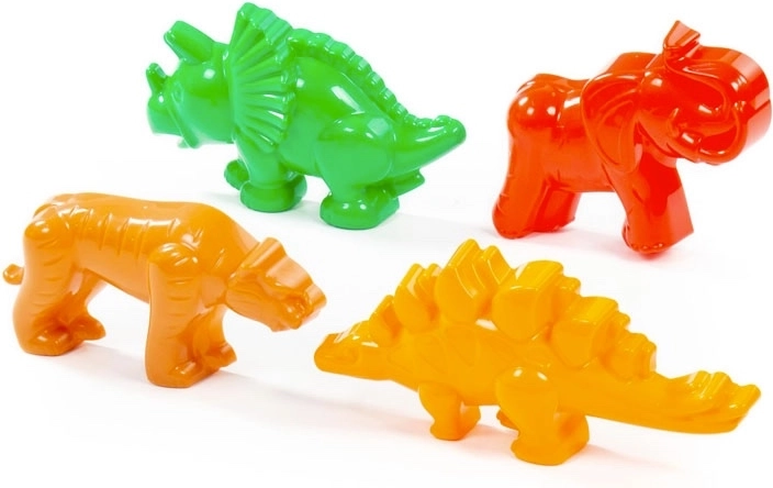 Lot de moules tigre, dinosaures et mammouth