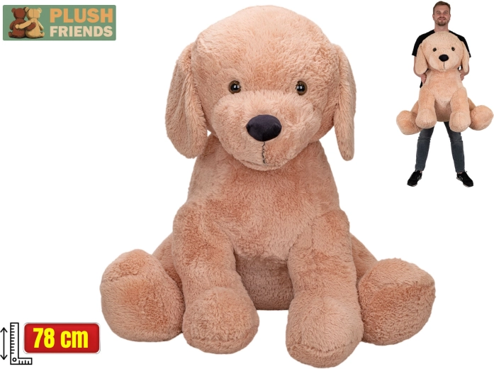 Plush Friends chien en peluche beige 78 cm