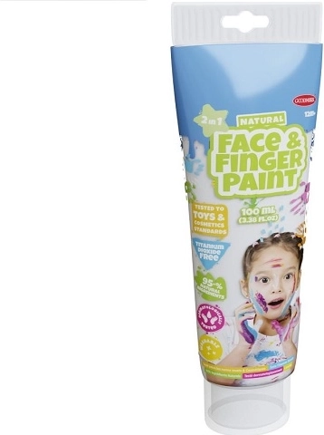 Boti Natural peinture blanche naturelle pour peinture au doigt et maquillage visage 2-en-1 100 ml