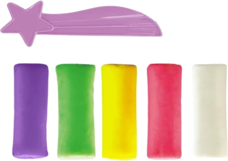 Cinq couleurs vives de pâte à modeler