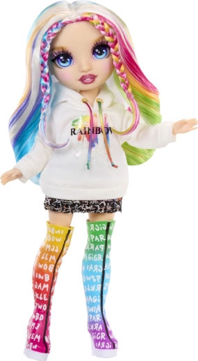 Poupée articulée aux cheveux arc-en-ciel