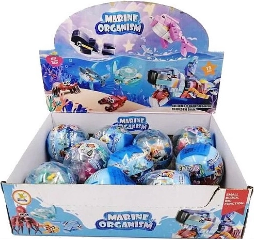 Jeu de construction d’animaux marins dans une boule transparente