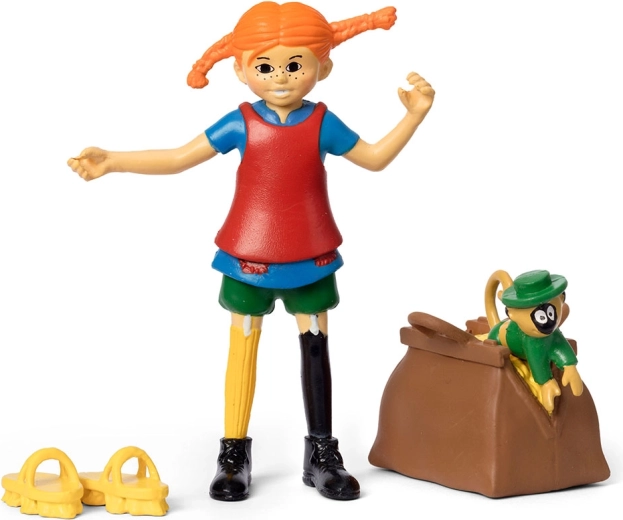 Figurine Fifi Brindacier – set de jeu avec singe et valise
