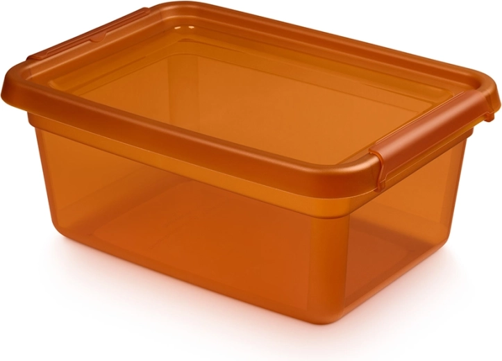 Boîte de rangement Basestore avec couvercle et clips amber 12,5 l