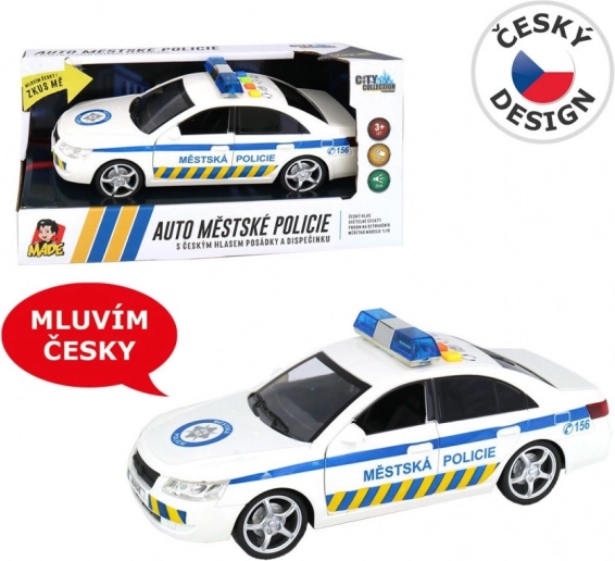 Voiture de police urbaine avec voix tchèque et gyrophare