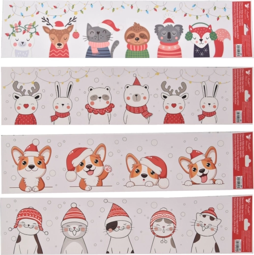 Film autocollant de Noël pour fenêtres pour enfants 64 × 15 cm (4 variantes)
