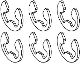 Jamara anneau de retenue (E-clip) pour l’engrenage principal Skull - lot de 6 pcs