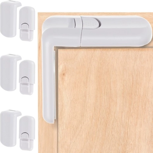 Verrou de sécurité enfant pour armoires et tiroirs MALATEC, blanc (4 pcs)