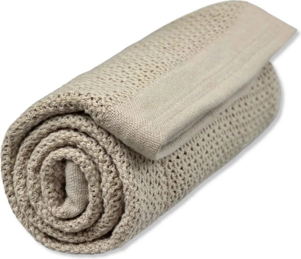 Vinter & Bloom couverture soft grid organic pebble greige