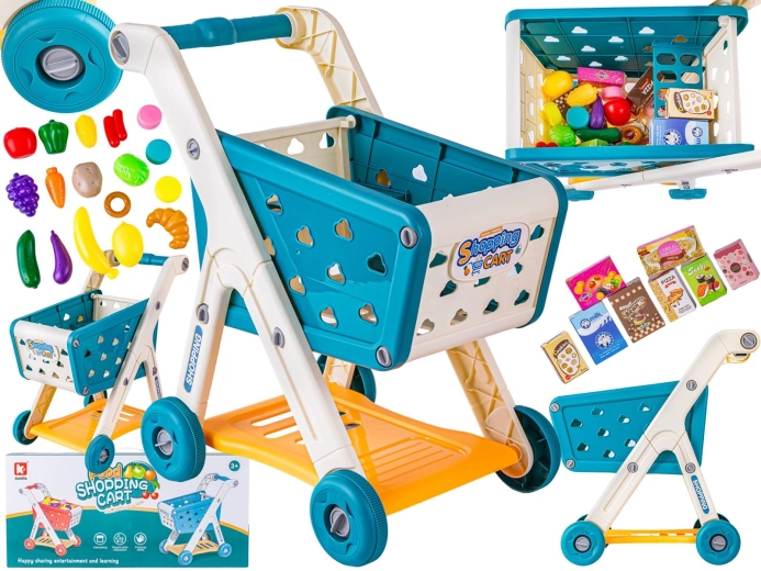Chariot de courses pour enfants avec aliments (fruits et légumes) - 1 pièce