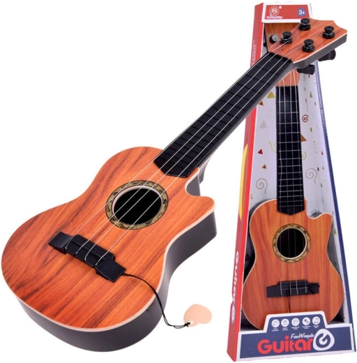 Guitare enfant 4 cordes avec médiator - 1 pièce – Naturel