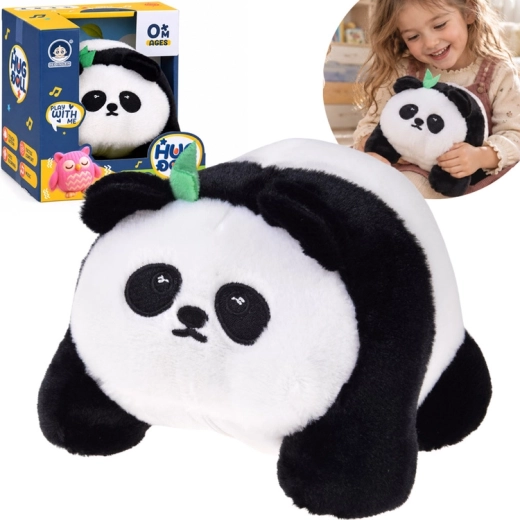 Panda en peluche interactive Hop Hop avec enregistrement, vibrations et 30 mélodies