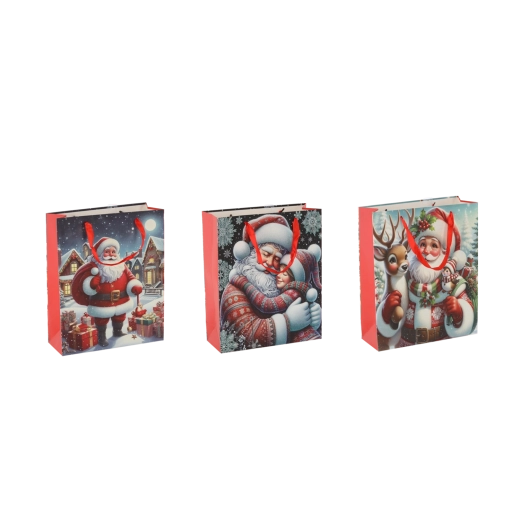 Sac cadeau de Noël avec le Père Noël 18 × 24 × 8 cm