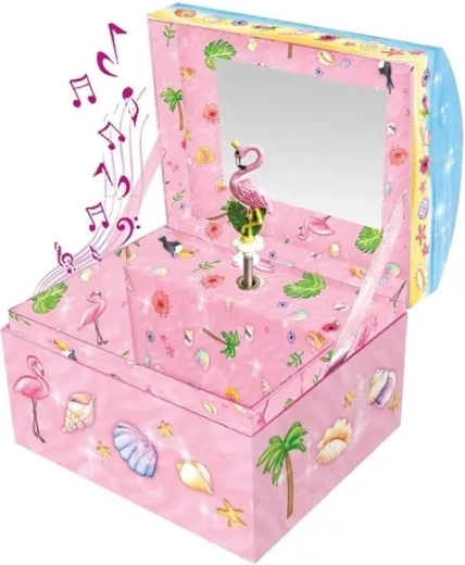 Flamant rose dansant et miroir