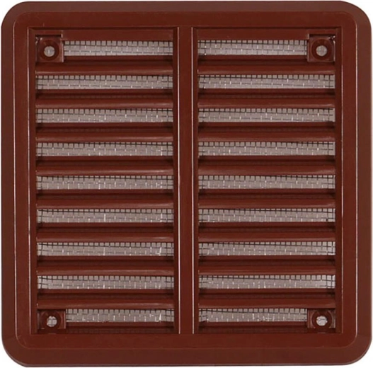Grille d’aération avec moustiquaire, marron, 100 × 100 mm
