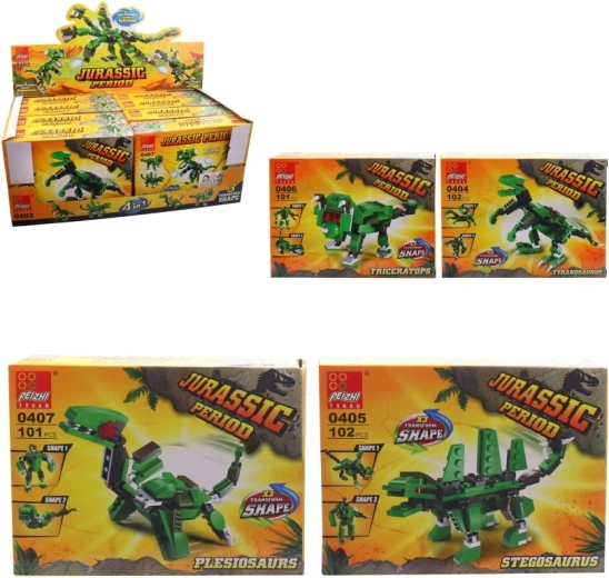 Figurines de dinosaures en plastique, 8 pcs dans un présentoir