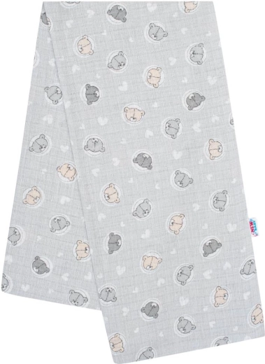 lange en coton avec imprimé New Baby gris petits oursons