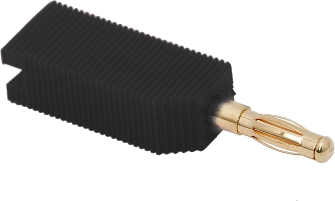 Fiche banane plaquée or 4 mm noire