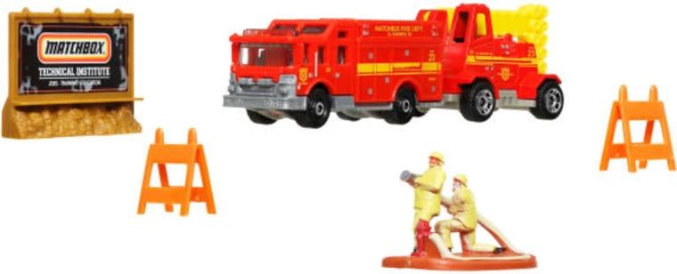 Matchbox Adventure Pack MBX Fire Rescue – set de pompiers avec véhicules et accessoires