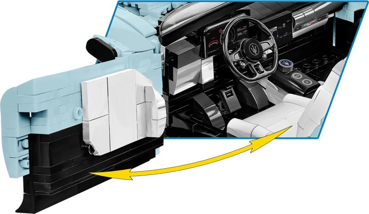 Éléments fonctionnels : portes ouvrantes et cockpit détaillé