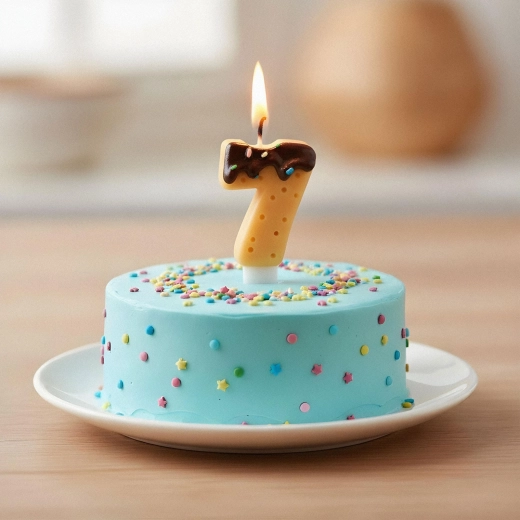 Bougie d’anniversaire en forme de chiffre 7