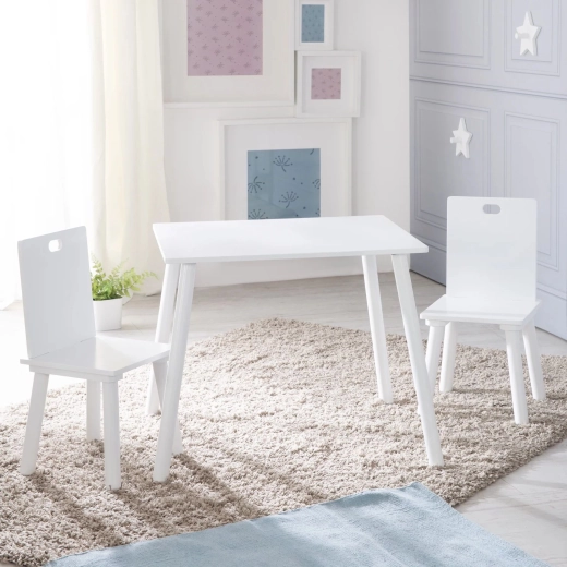 Table pour enfants Roba avec 2 chaises, blanche