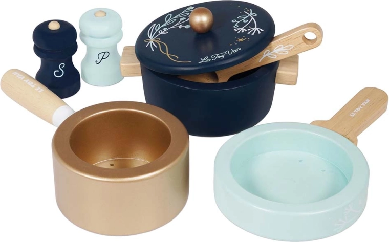 Le Toy Van set de casseroles et accessoires de cuisine en bois pour enfants