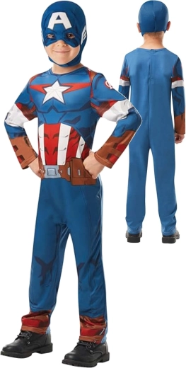 Costume enfant Marvel Avengers Captain America avec masque, 110–116 cm