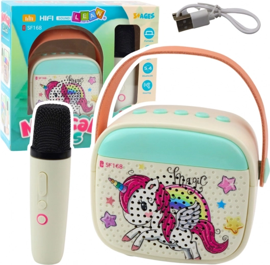 Ensemble karaoké pour enfants avec licorne et microphone Bluetooth