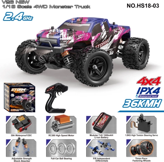 Voiture tout-terrain radiocommandée STORM 1:18